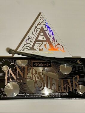 Kat Von D Innerstellar + Alchemist Holographic Eyeshadow Palette Bundle + Brush